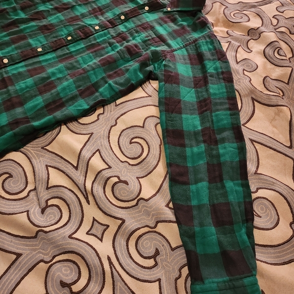 $OLD! 138 Polo Ralph Lauren GREEN& Black Plaid Double Faced Flannel Shirt Sz Lrg - Picture 3 of 9